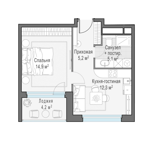 Купить однокомнатную квартиру в новостройках на улице Проектируемый проезд № 6415 в Москве. Вариант № 90157, 0, площадь -  квм, цена 28290000 рублей