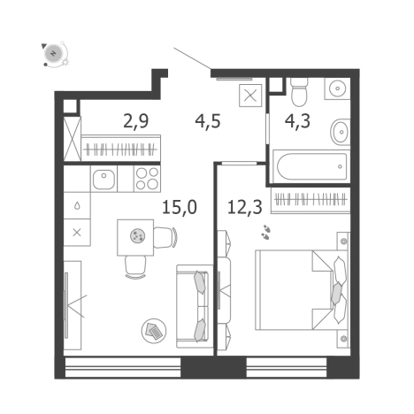 Купить квартиру в ЖК Shagal в Москве. Вариант № 6195521, 0, площадь -  квм, цена 25515704 рублей