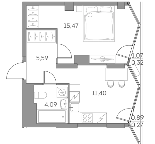 Купить квартиру в ЖК Аквилон Beside 2.0 в Москве. Вариант № 1331752, 0, площадь - квм, цена 16136455.0000 рублей
