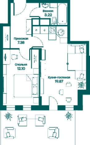 Купить двухкомнатную квартиру в Одинцове. Вариант № 75349, 0, площадь -  квм, цена 7804320 рублей