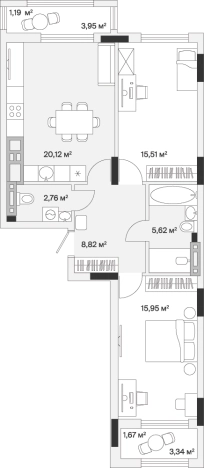 Купить квартиру в новостройках на улице Весенняя в Калининграде. Вариант № 100798, 0, площадь -  квм, цена 10736060 рублей