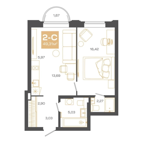 Купить двухкомнатную квартиру в ЖК Пульсар в Новосибирске. Вариант № 9961106, 0, площадь -  квм, цена 11802000 рублей