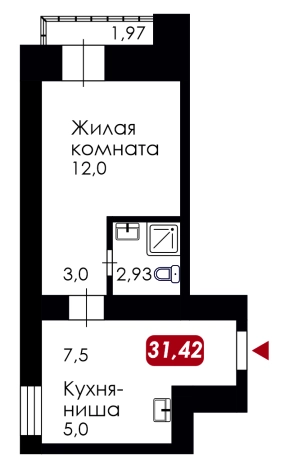 Купить квартиру в ЖК 9 Литер в Благовещенске. Вариант № 152983, 0, площадь - квм, цена 7516210.0000 рублей