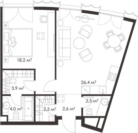 . Вариант № 109908, 0, площадь - 60.1 квм, цена 58578478 рублей