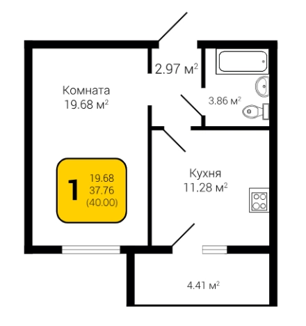 Купить однокомнатную квартиру в ЖК Александровский сад в Воронежской области. Вариант № 111029, 0, площадь -  квм, цена 5000000 рублей