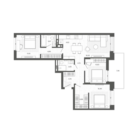 Купить четырехкомнатную квартиру на улице Сибирский проспект в Барнауле. Вариант № 2520981, 0, площадь -  квм, цена 15260000 рублей