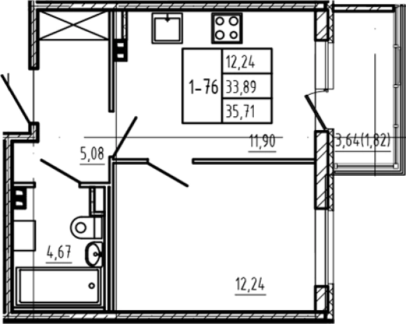 Купить однокомнатную квартиру на вторичке на улице Тихвинская в Сертолове. Вариант № 6963563, 0, площадь -  квм, цена 6606350 рублей