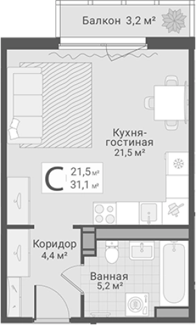 Купить Студию в ЖК Руднева, 15 в Санкт-Петербурге. Вариант № 7603736, 0, площадь -  квм, цена 8800000 рублей