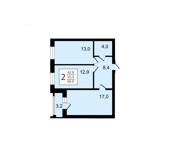 Купить двухкомнатную квартиру на улице Пожарского в Суздале. Вариант № 9121255, 0, площадь -  квм, цена 6372800 рублей