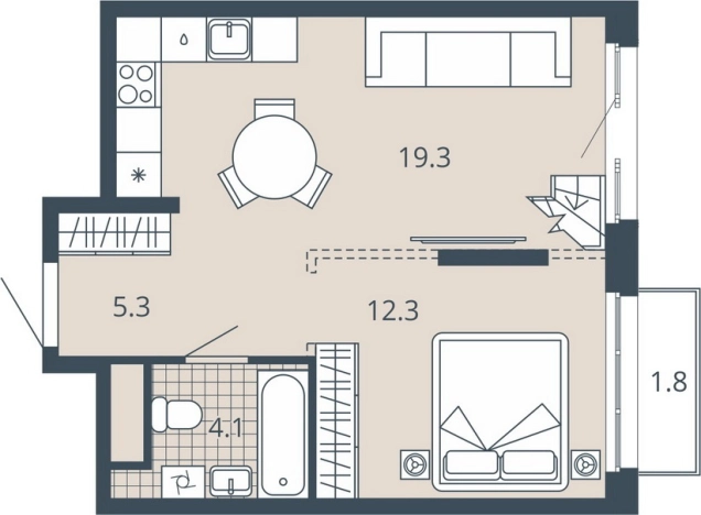 Купить однокомнатную квартиру в ЖК Жилой комплекс "Scala city" в Пензе. Вариант № 95611, 0, площадь -  квм, цена 6220500 рублей