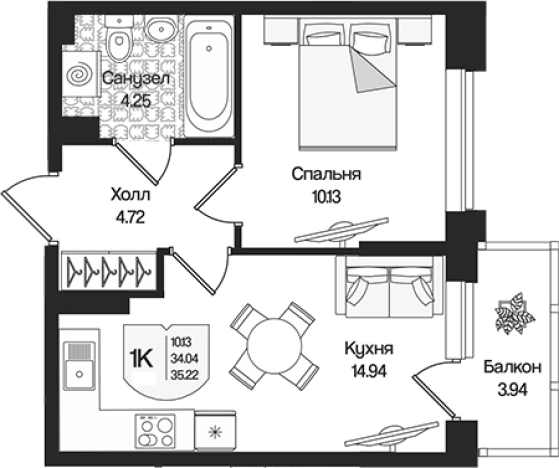Купить квартиру в новостройках у метро Парнас в Ленинградской области. Вариант № 9314020, 0, площадь -  квм, цена 7925077 рублей
