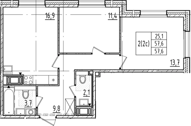 Купить трехкомнатную квартиру в ЖК Большая Охта в Санкт-Петербурге. Вариант № 6244254, 0, площадь -  квм, цена 19874880 рублей