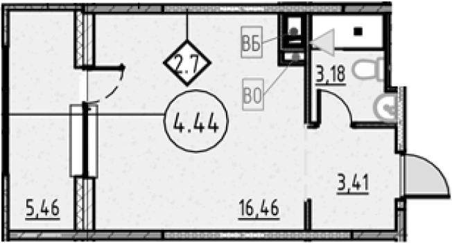 Купить Студию у метро Обухово в Санкт-Петербурге. Вариант № 4163642, 0, площадь -  квм, цена 6408328 рублей