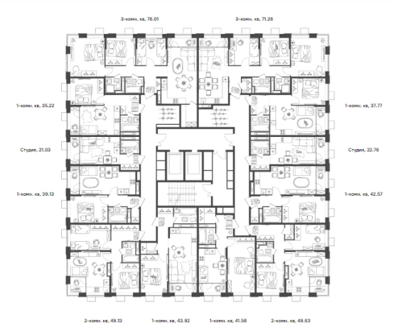 Купить Студию в ЖК Новая Жизнь Львовская в Нижнем Новгороде. Вариант № 124453, 1, площадь -  квм, цена 4299364 рублей