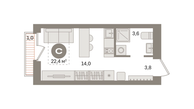 Купить квартиру в ЖК Первый квартал. Вторая очередь в Московской области. Вариант № 8538340, 0, площадь -  квм, цена 4960000 рублей