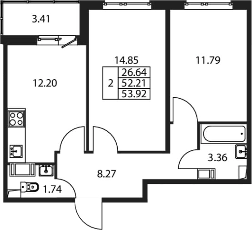Купить двухкомнатную квартиру в новостройках в ЖК Полис ЛАВрики в Мурине. Вариант № 7267375, 0, площадь -  квм, цена 9965888 рублей