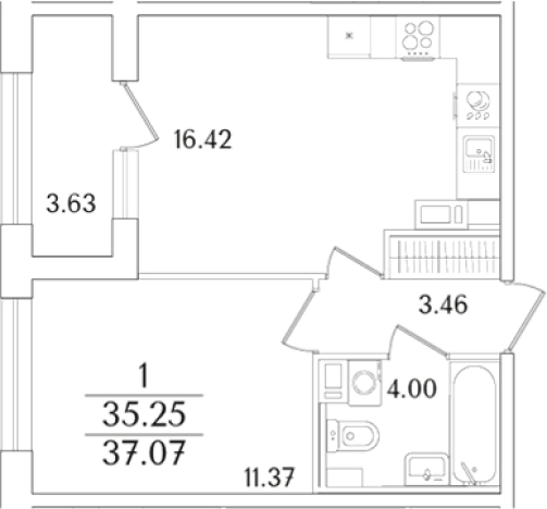 Купить двухкомнатную квартиру у метро Выборгская в Санкт-Петербурге. Вариант № 6232611, 0, площадь -  квм, цена 14214368 рублей