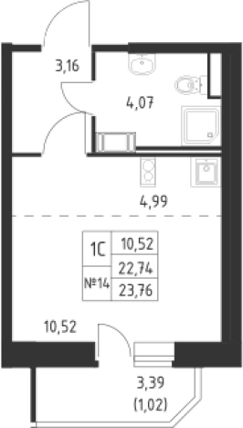 Купить Студию в ЖК Живи! В Рыбацком в Санкт-Петербурге. Вариант № 7976066, 0, площадь -  квм, цена 8143760 рублей