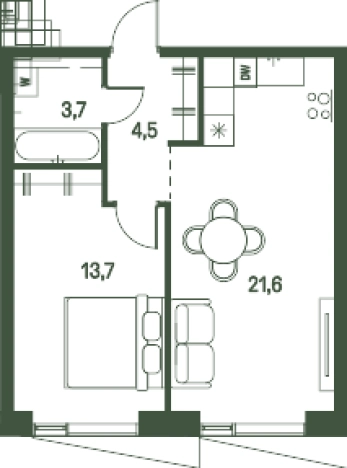 Купить однокомнатную квартиру в новостройках у метро Стрешнево в Москве. Вариант № 277066, 0, площадь -  квм, цена 26165250 рублей