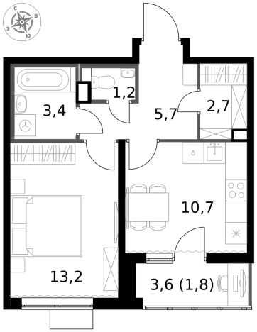 Купить однокомнатную квартиру в Микрорайоне Клязьма-Старбеево, Химки в Химках. Вариант № 9711915, 0, площадь -  квм, цена 9731115 рублей
