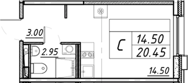 Купить Студию на улице Московское шоссе в Санкт-Петербурге. Вариант № 5442528, 0, площадь -  квм, цена 8292033 рублей