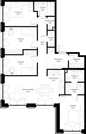 . Вариант № 153083, 0, площадь - 112.4 квм, цена 58571078 рублей