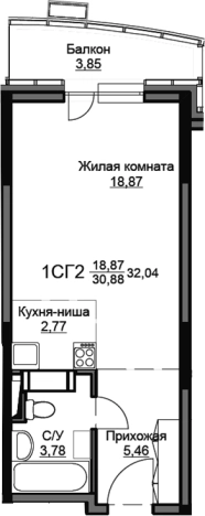 Купить Студию в Фрязине. Вариант № 156458, 0, площадь -  квм, цена 4966200 рублей