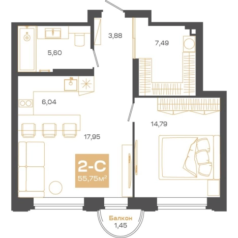 Купить двухкомнатную квартиру в ЖК Пульсар в Новосибирске. Вариант № 9959202, 0, площадь -  квм, цена 13054000 рублей