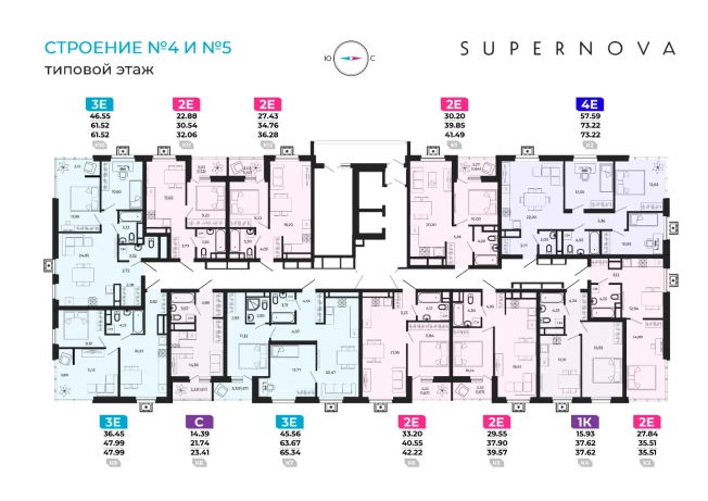 Купить Студию в ЖК Жилой комплекс "Supernova" в Пензе. Вариант № 88128, 1, площадь -  квм, цена 4307440 рублей