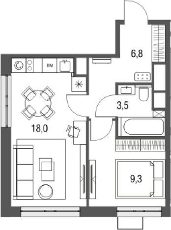 Купить двухкомнатную квартиру в районе Богородское в Москве. Вариант № 86240, 0, площадь -  квм, цена 16228427 рублей