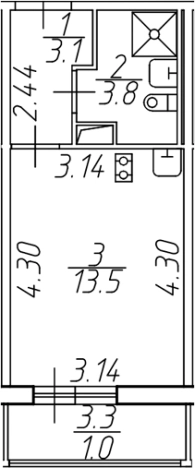 Купить Студию в ЖК Лампо в Мурине. Вариант № 9142222, 0, площадь -  квм, цена 3315500 рублей