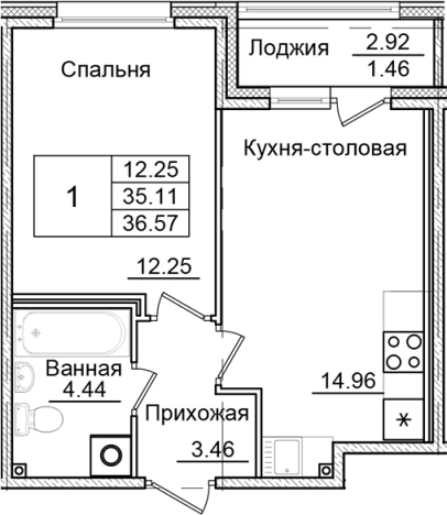 Купить однокомнатную квартиру в новостройках в ЖК Квартал Заречье в Санкт-Петербурге. Вариант № 6707767, 0, площадь -  квм, цена 6125475 рублей