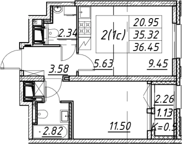 Купить двухкомнатную квартиру в новостройках в ЖК Цивилизация на Неве в Санкт-Петербурге. Вариант № 7849630, 0, площадь -  квм, цена 11612204 рублей