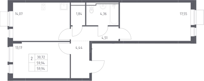 Купить двухкомнатную квартиру в новостройках в Щёлкове. Вариант № 2384429, 0, площадь -  квм, цена 12753913 рублей