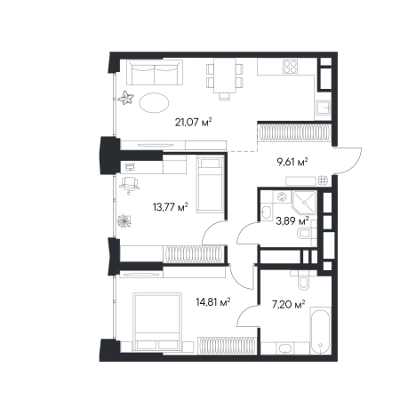 Купить квартиру в районе Нагатино-Садовники в Москве. Вариант № 8041207, 0, площадь -  квм, цена 45592345 рублей