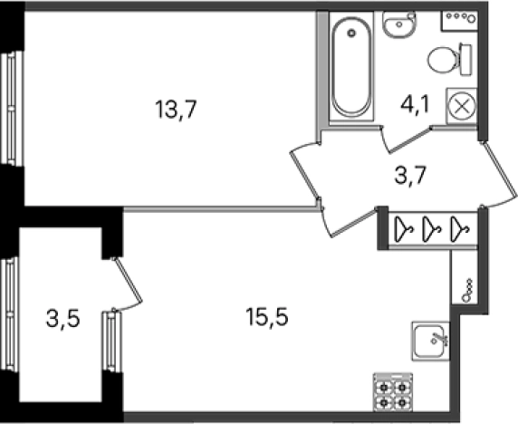 Купить двухкомнатную квартиру в новостройках в ЖК Дубровский в Санкт-Петербурге. Вариант № 6607955, 0, площадь -  квм, цена 9542300 рублей