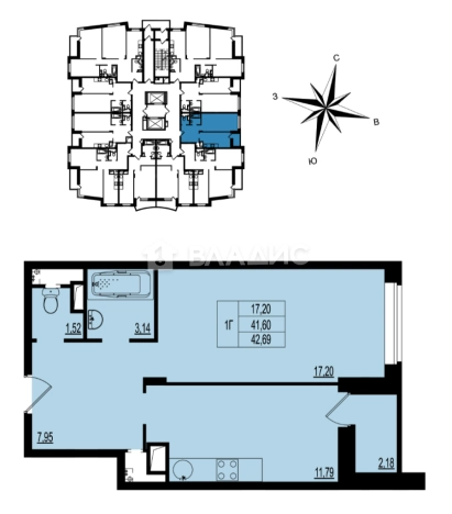 Купить квартиру в новостройках в ЖК Гвардейский в Владимире. Вариант № 105397, 0, площадь -  квм, цена 4397070 рублей