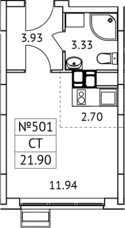Купить Студию в Микрорайоне Птицефабрика, посёлок городского типа Томилино в Московской области. Вариант № 127740, 0, площадь -  квм, цена 4470549 рублей