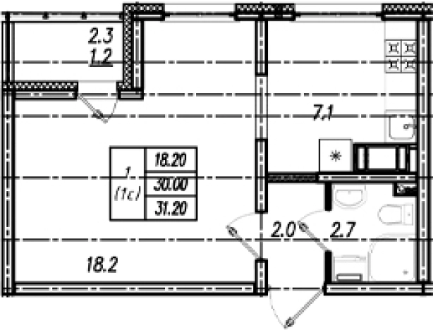 Купить однокомнатную квартиру на улице Муринская дорога в Санкт-Петербурге. Вариант № 9635385, 0, площадь -  квм, цена 5430984 рублей