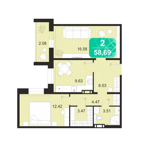 Купить квартиру в ЖК Серебряный Бор в Чите. Вариант № 148411, 0, площадь -  квм, цена 9507780 рублей