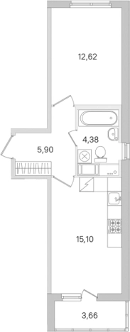 . Вариант № 8488651, 0, площадь - 38 квм, цена 7216200 рублей