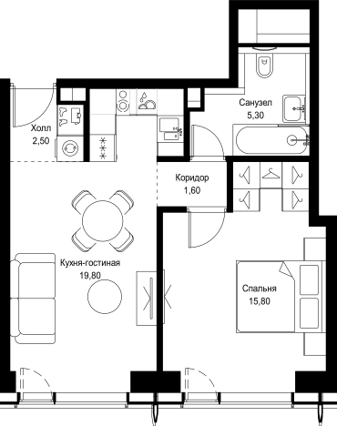 Купить однокомнатную квартиру у метро Мякинино в Москве. Вариант № 9553144, 0, площадь -  квм, цена 21021390 рублей