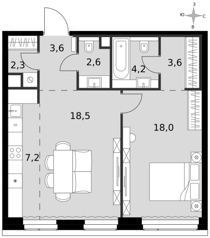 . Вариант № 9465439, 0, площадь - 60 квм, цена 46296000 рублей