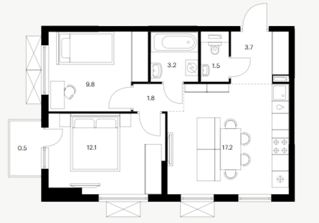 Купить двухкомнатную квартиру в ЖК Савин Парк в Нижегородской области. Вариант № 159232, 0, площадь -  квм, цена 7649280 рублей