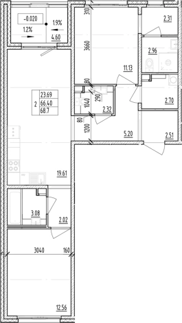 Купить квартиру в новостройках у метро Проспект Ветеранов в Ленинградской области. Вариант № 6854694, 0, площадь -  квм, цена 13534381 рублей