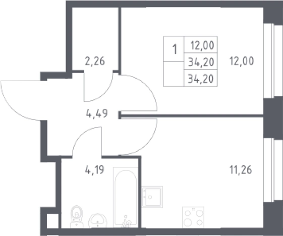 Купить однокомнатную квартиру на вторичке в ЖК ЭкоБунино в Москве. Вариант № 3124937, 0, площадь -  квм, цена 9670581 рублей