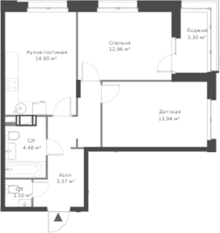 Купить трехкомнатную квартиру на улице Ларина в Сертолове. Вариант № 6058324, 0, площадь - квм, цена 9693832 рублей