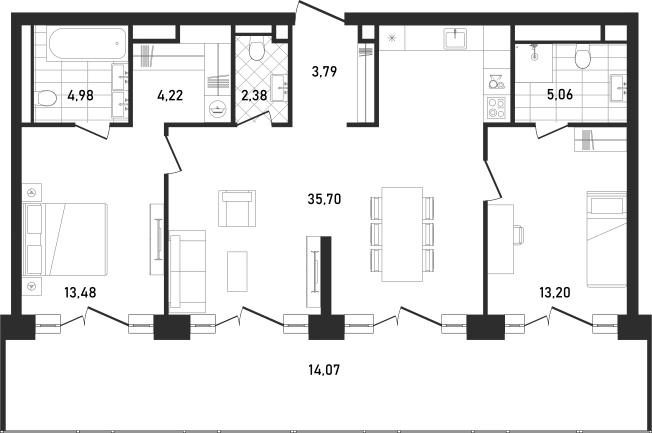 Купить двухкомнатную квартиру в ЖК Republic в Москве. Вариант № 131669, 0, площадь -  квм, цена 83928987 рублей