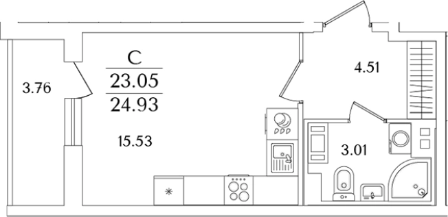 Купить Студию в районе исторический  Сосновая Поляна в Санкт-Петербурге. Вариант № 6712844, 0, площадь -  квм, цена 8749850 рублей