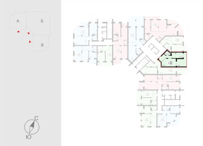 Купить однокомнатную квартиру в ЖК Отражение в Владимире. Вариант № 74047, 1, площадь -  квм, цена 7745400 рублей